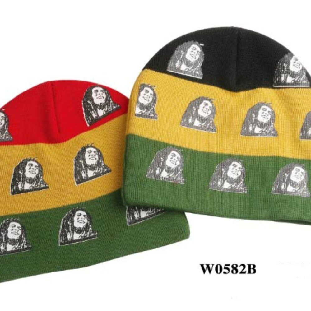 Bob Marley Rasta Beanie Ski Hat | Jamaican Knit Winter Cap